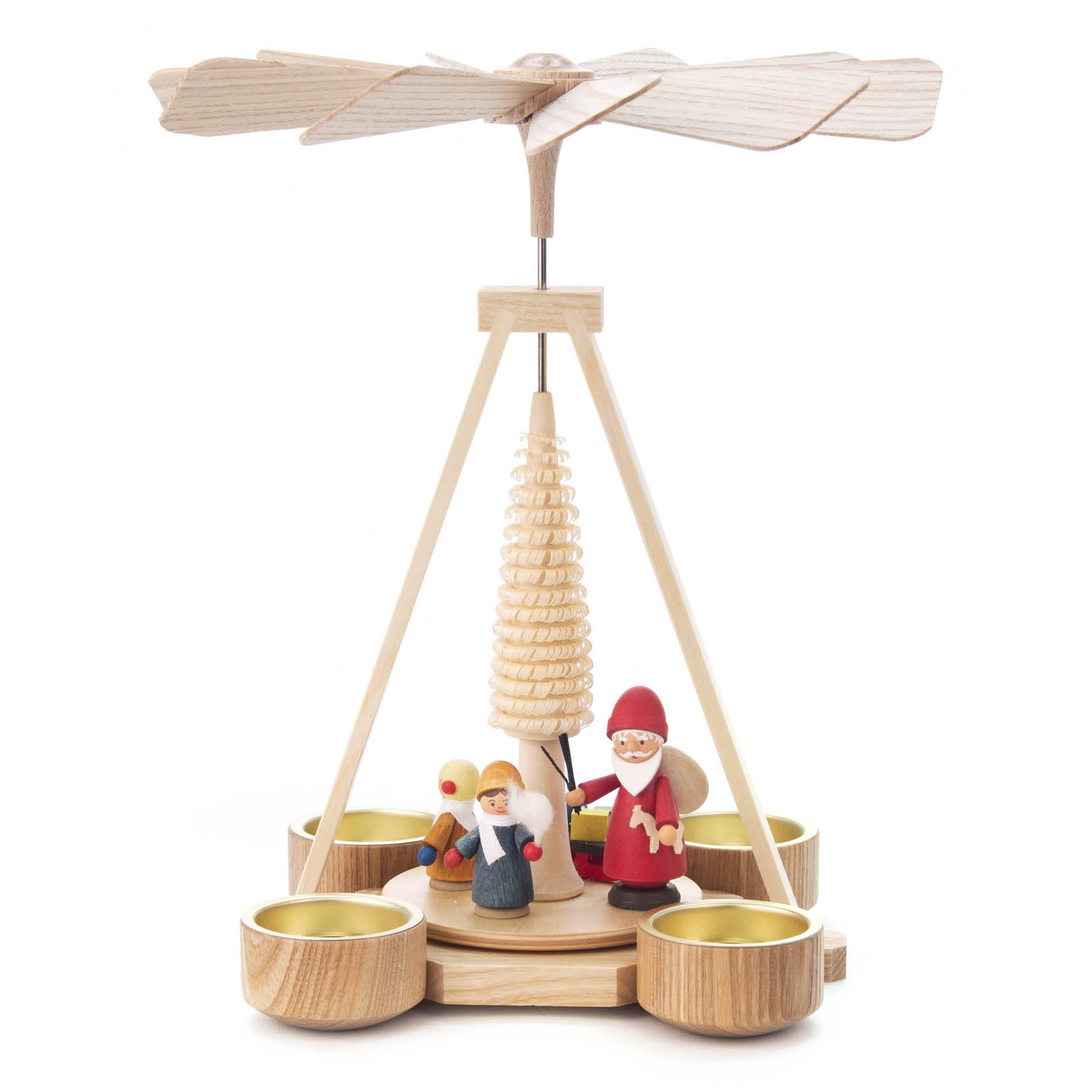 Pyramide mit Ruprecht und Winterkindern, für Teelichte im Dregeno Online Shop günstig kaufen