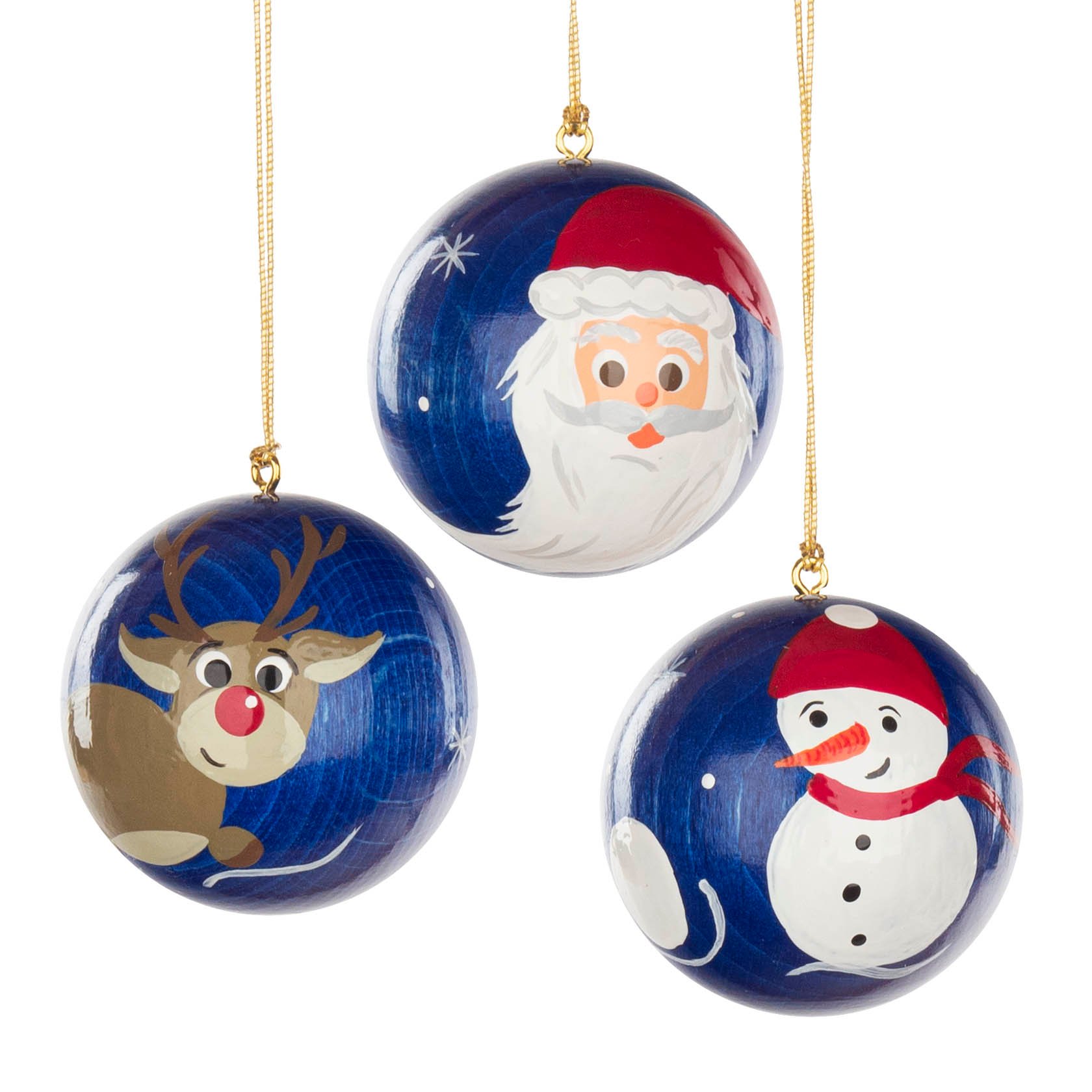 Weihnachtsbaumkugeln 4cm blau Rentier, Schneemann, Weihnachtsmann im Dregeno Online Shop günstig kaufen