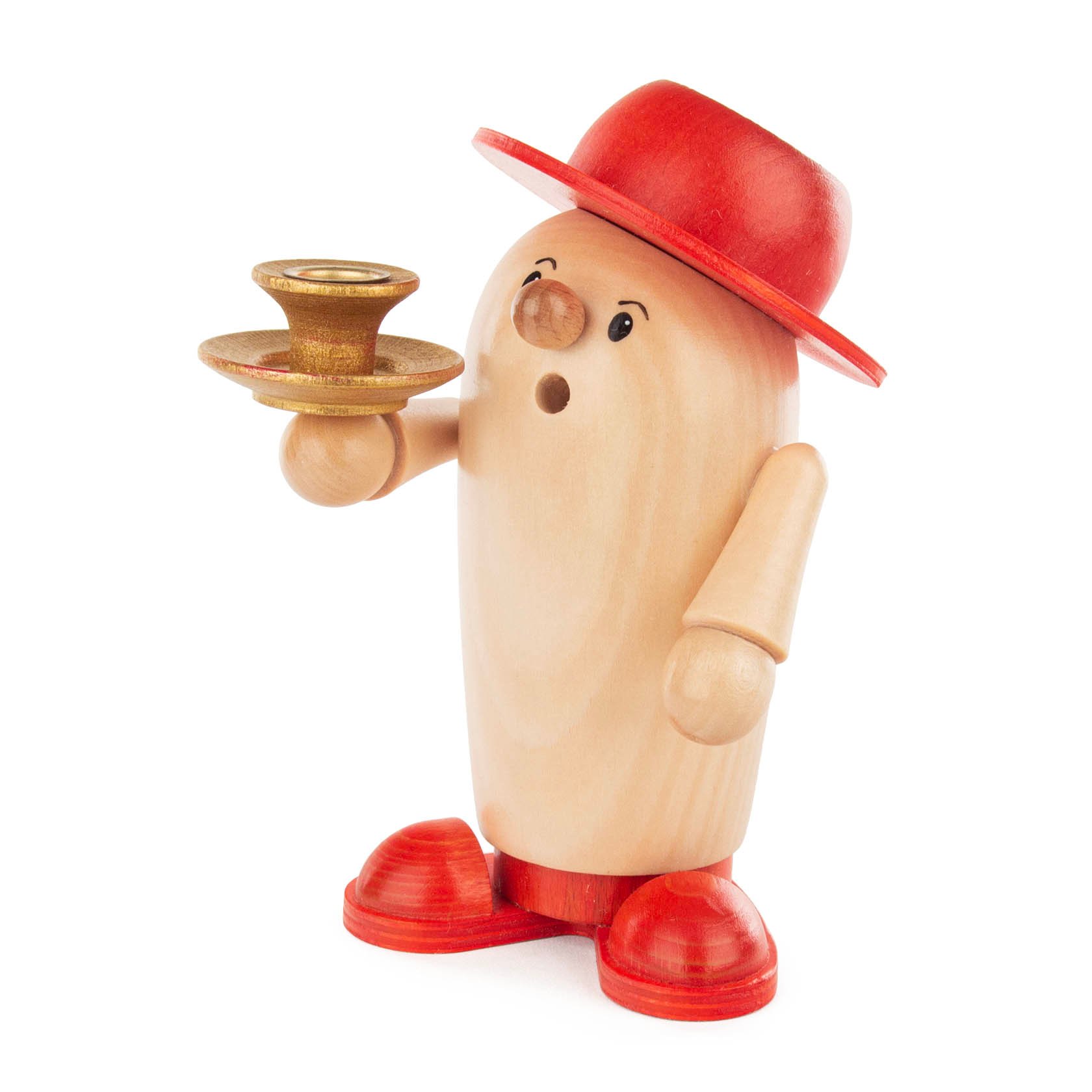 Räucherfigur "Rudi Candle Light" natur/rot mit Kerzenhalter für Wachskerzen 14mm oder LUMIX-Kerze im Dregeno Online Shop günstig kaufen