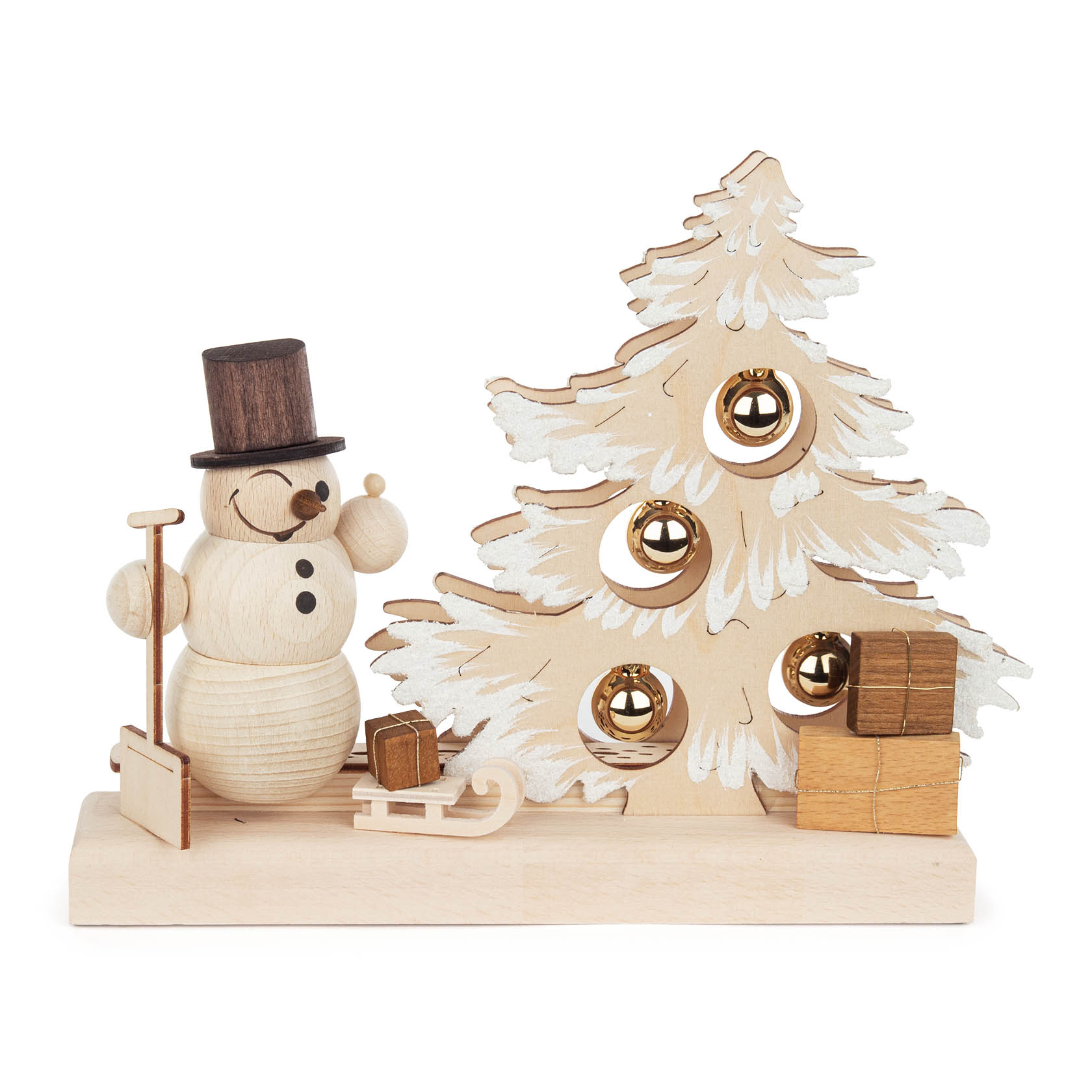 Kleiner Tannenbaum mit Schneemann und LEDBeleuchtung (100240V) Dregeno